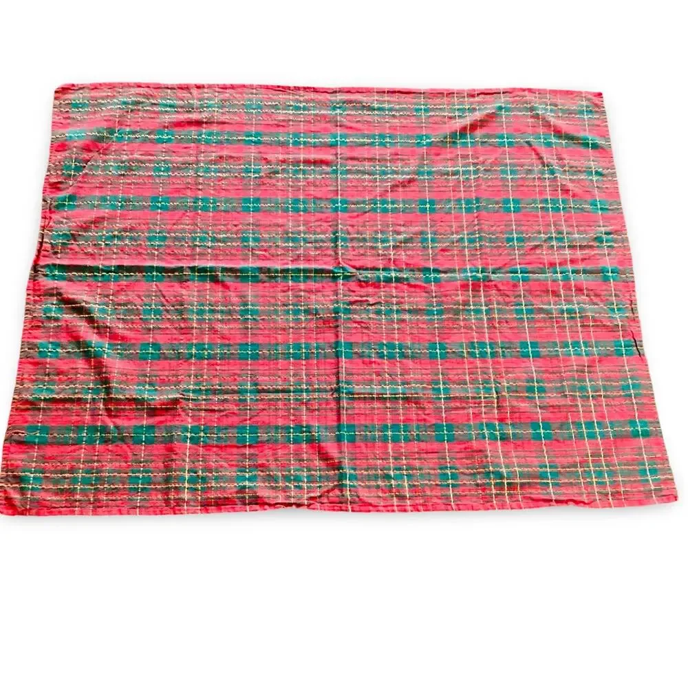Green and Red Plaid Tablecloth